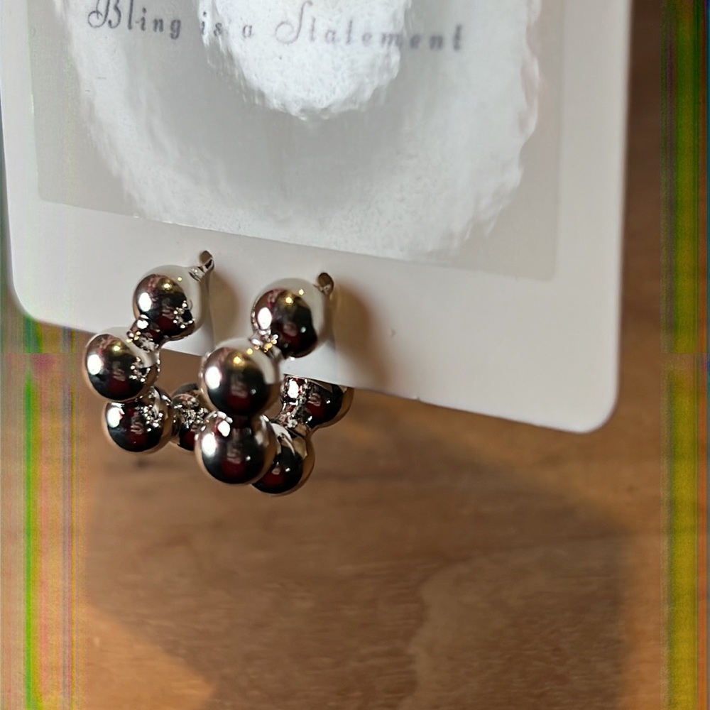 Silver Sterling Silver Bubble Hoops - image 1